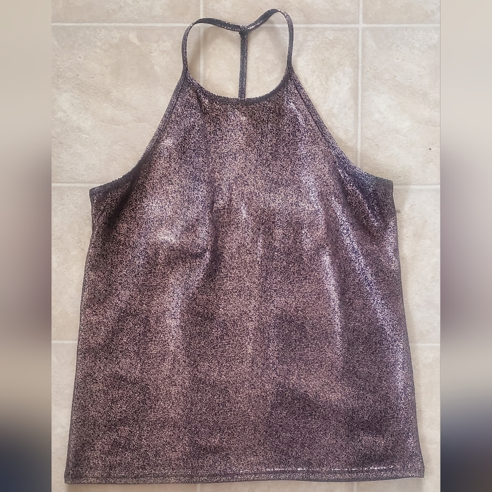 Original Fabletics Metallic Black and Brown Women's Top